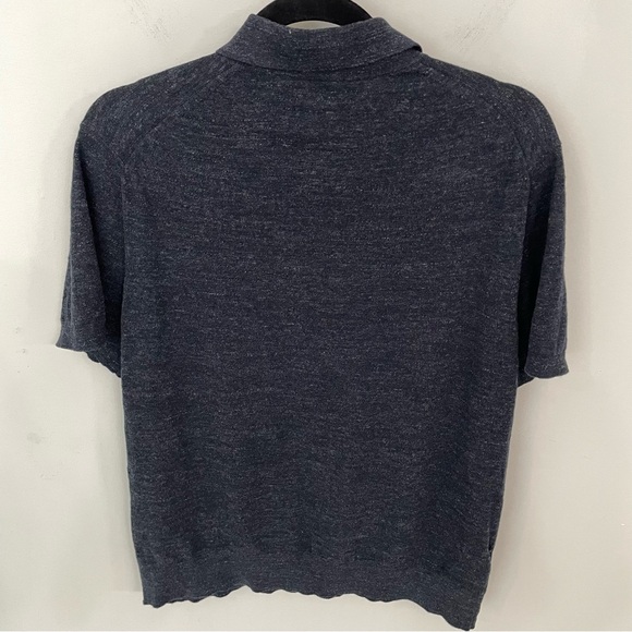 Buck Mason AVALON KNIT POLO 100% Cotton Slub Sweater Size Medium Navy. 3 - Picture 6 of 7